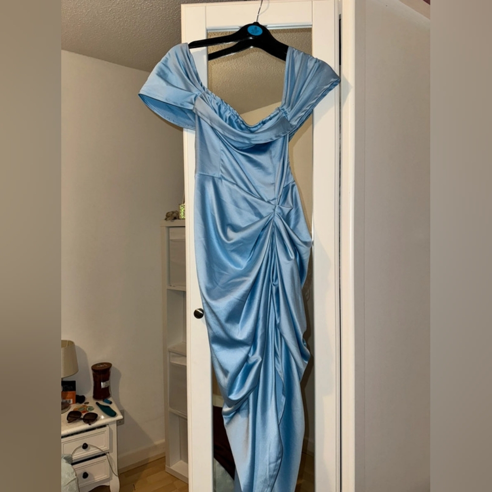 PLT blue midi dress